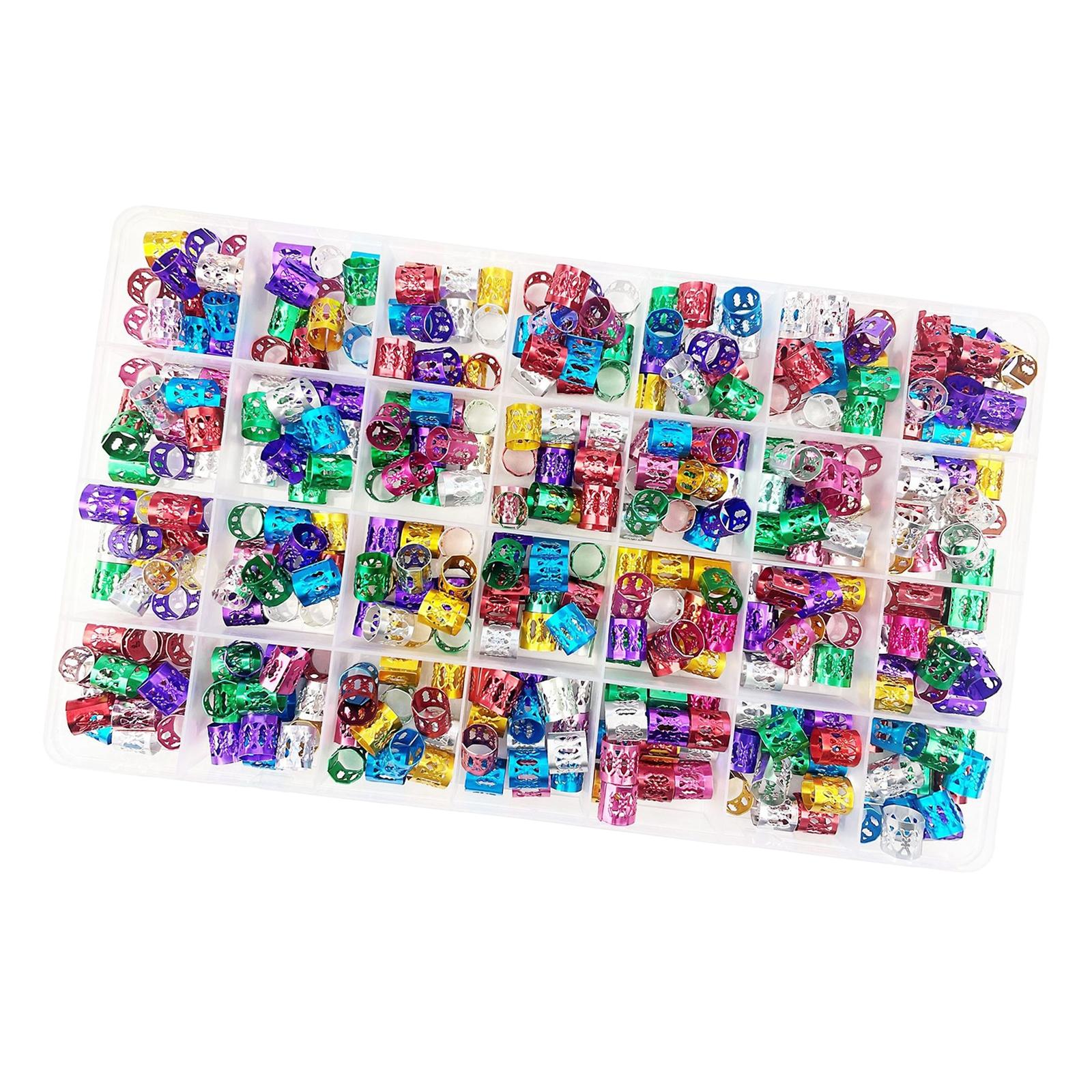 400Pcs Hair Dreadlock Beads Metal Cuffs Hair Coil for Hair Decorations Clips Girls