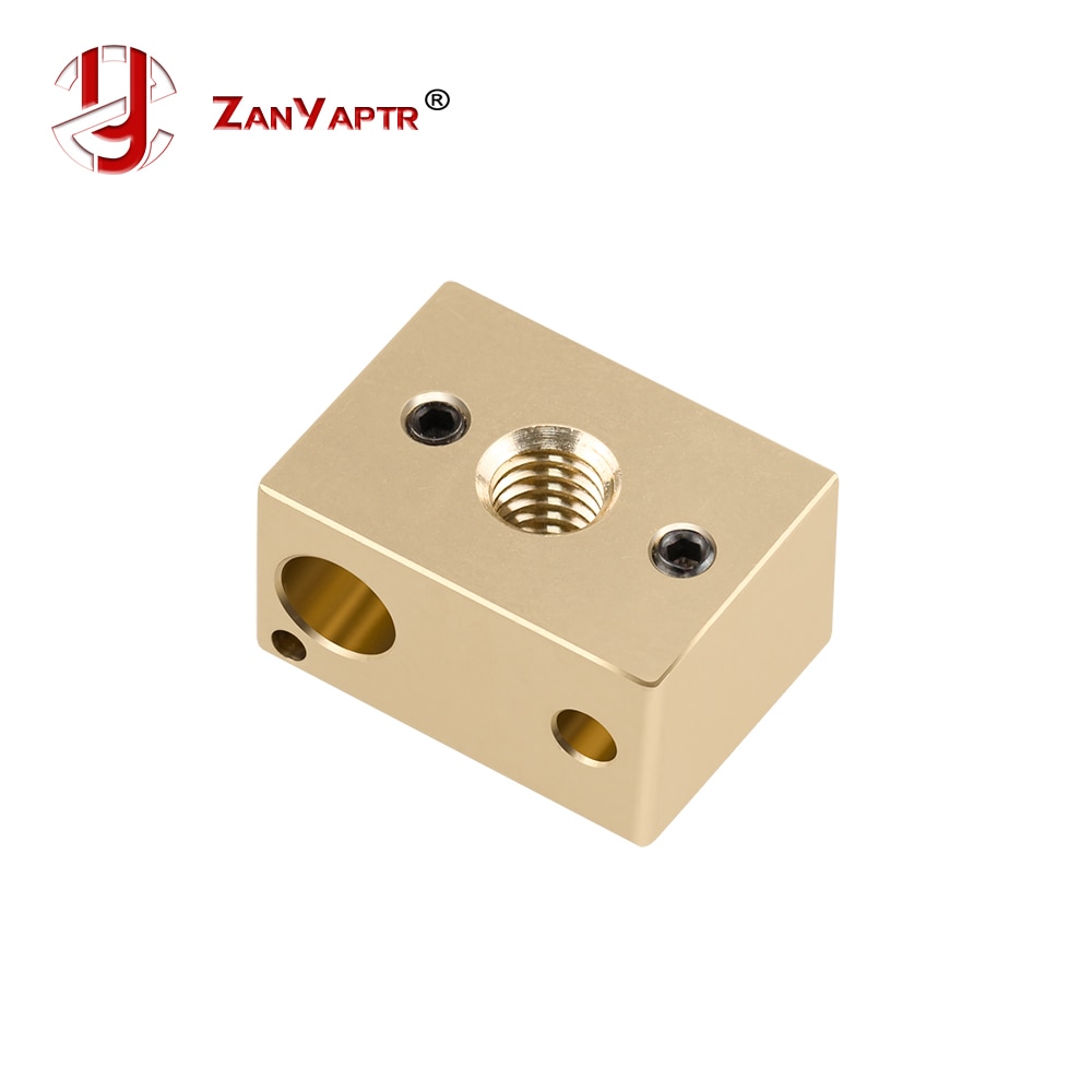 ZANYAPTR – extrudeuse pour imprimante 3D Reprap V6, bloc chauffant en laiton de pour HotEnd 22x16x12mm, buse M6, 1 pièces