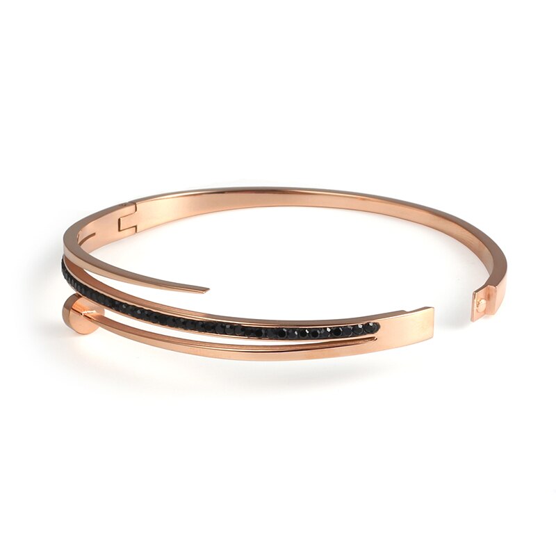 316 rustfritt stål rosa gull spiker armbånd kjærlighet armbånd nikkel gratis smykker for kvinner