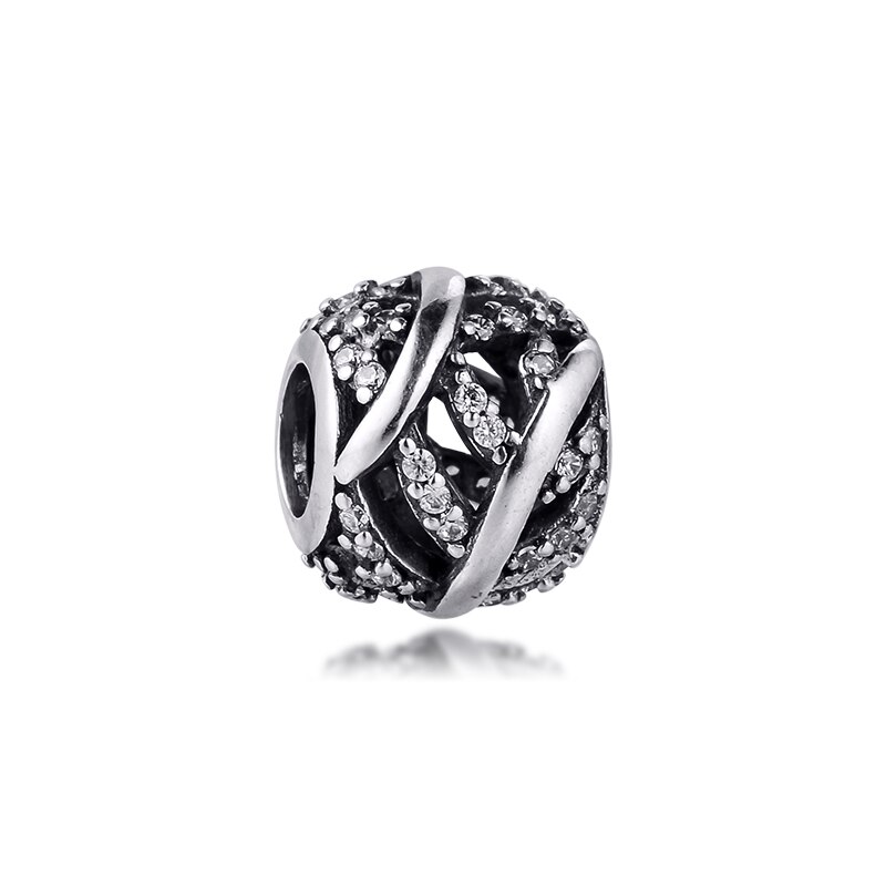Ckk Royal Crown Charm 925 Sterling Zilveren Kralen Voor Sieraden Maken Diy Sieraden Voor Vrouwen 02W099: Pave Feather