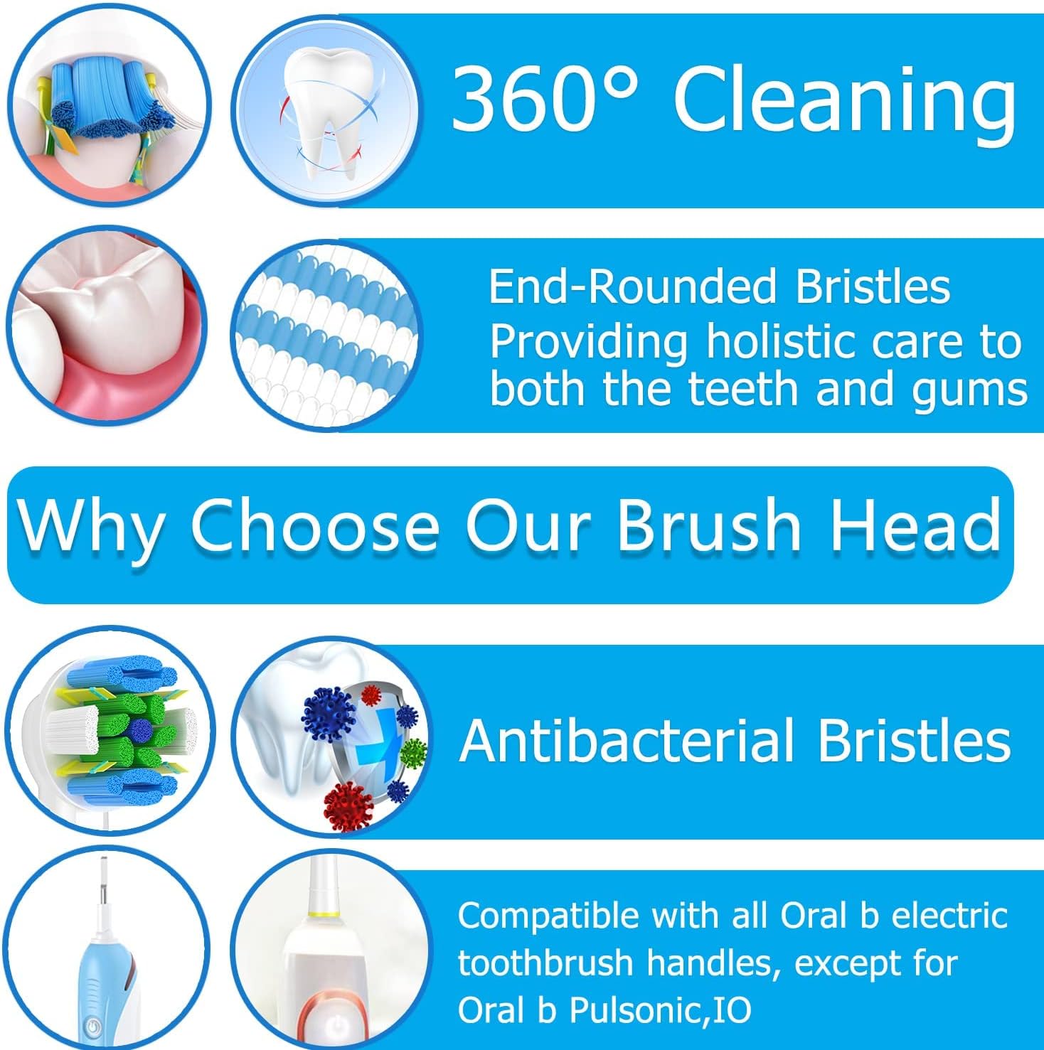 4 Stuks Opzetborstels Voor Oral B Braun Floss Action Pro 7000 Pro 1000 Pro 3000 Pro 5000 Vitaliteit Tandenborstel Modellen