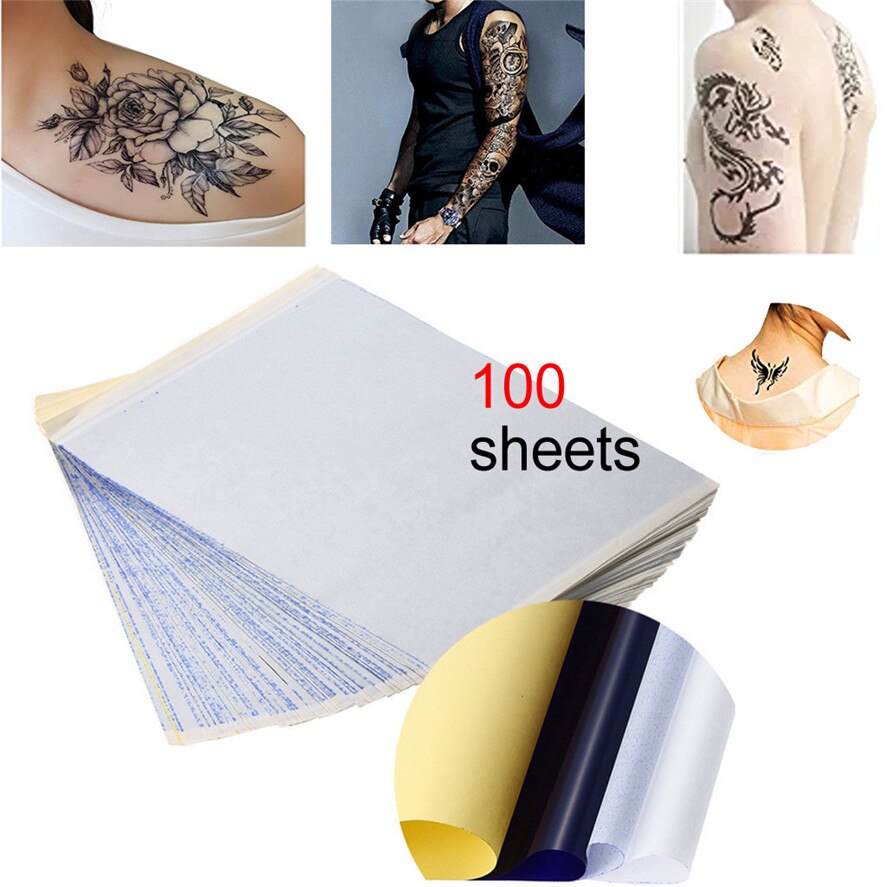 Tattoo Transfer Papier 100 stuks Tattoo Stencil Transfer Copier Vellen Papier A4 Carbon Thermische Tracing 0517 #30