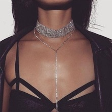 Rhinestone Gold Verzilverd Supernatural Luxe Crystal Sieraden Accessoires Dikke Verklaring Chocker Kettingen Collier