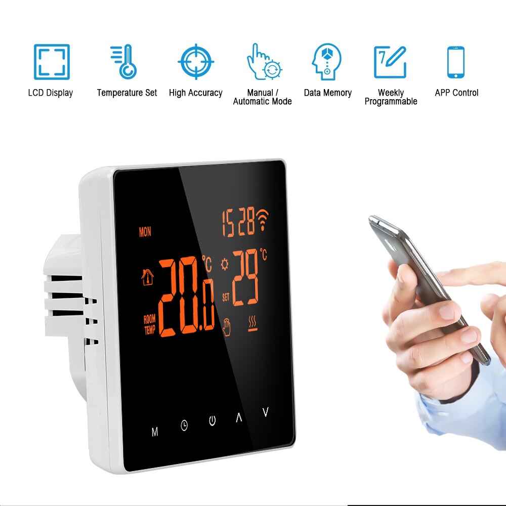 Touch Screen LCD Display Temperature Remote Controller Normal/WiFi Smart Thermostat for Electric Floor Heating Water/Gas Boiler