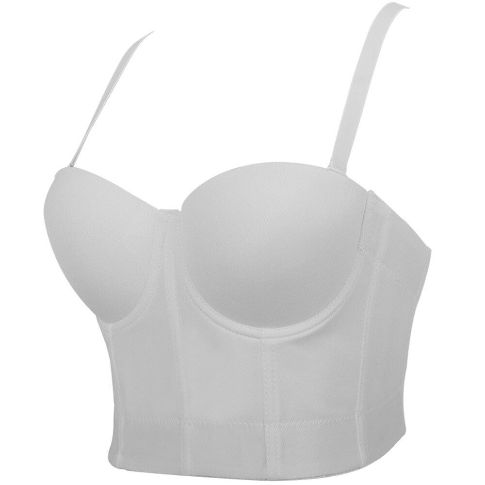 Top de tubo con almohadilla para el pecho para mujer, corpiño Sexy blanco a la , corsé, Tops cortos, A1068