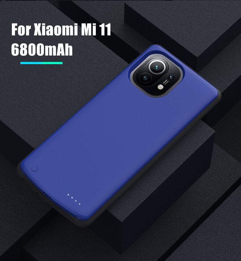 Fundas para cargador de batería para Xiaomi Mi 11 Ultra, funda para cargador de batería de 6800mAh, funda para Xiaomi 11 Lite 11 Pro: Mi 11 Blue