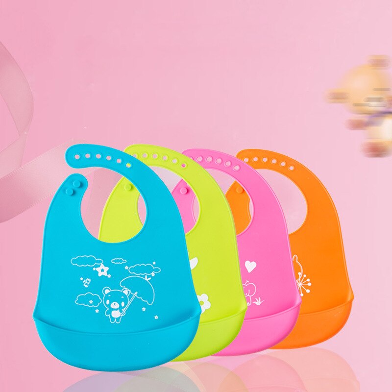 Babero de arroz para niños, babero de arroz impermeable para bebés, babero de color sólido para niños, babero de arroz para bebés