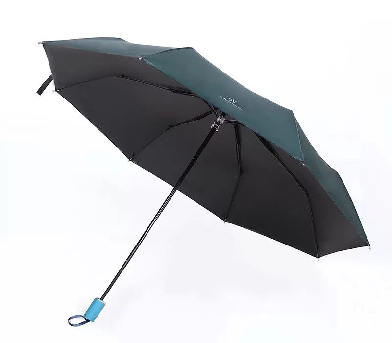 Small Mini Umbrella with Case Light Compact Perfect for Travel Lightweight Portable Parasol Outdoor Sun&Rain Umbrellas: 8 Green