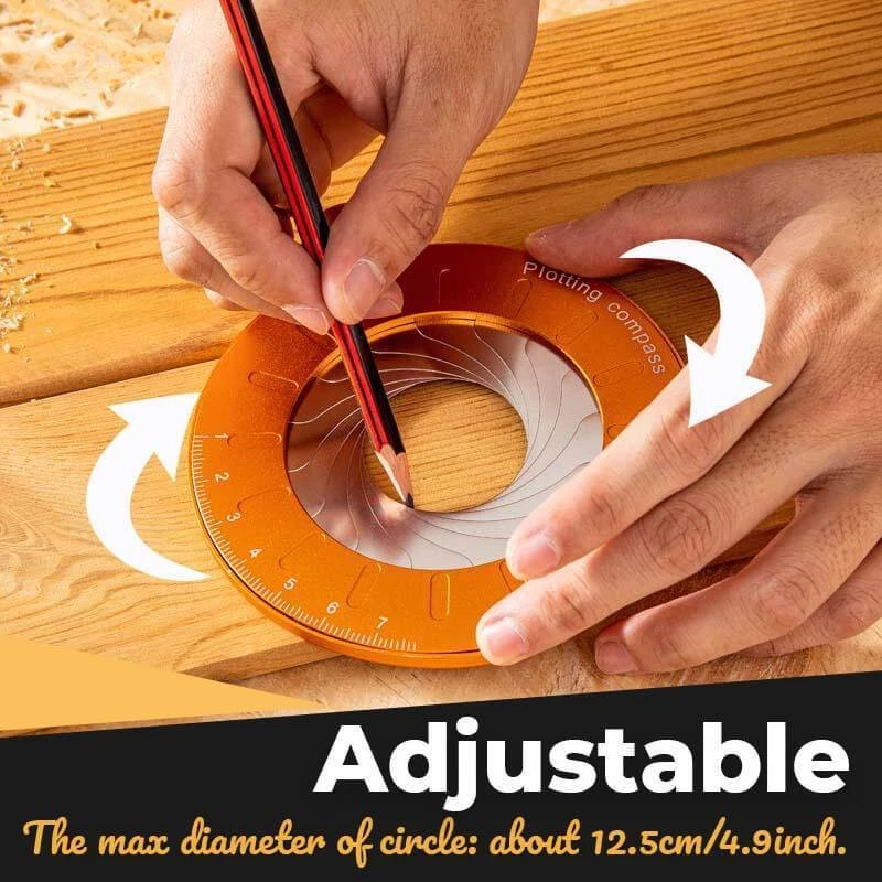 Adjustable Circle Drawing Ruler Tool Mini Measuring Drawing Circular Compass For Woodworking Measuring Gauging Tool