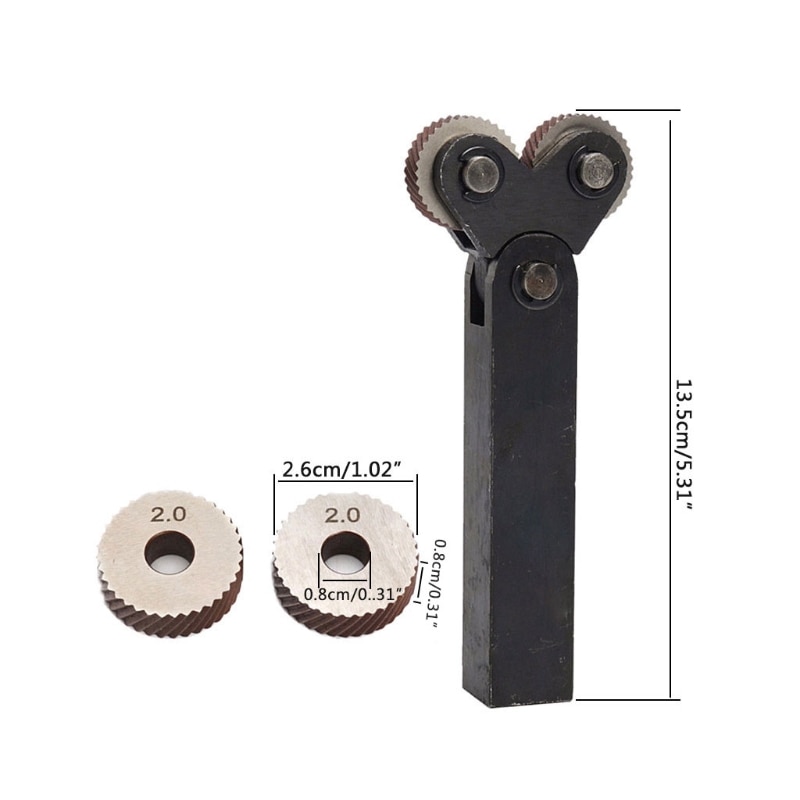 Stalen Opruwgereedschap, 7-delige Stalen Opruwgereedschap 0,5/1/2 Mm Diagonale Dubbele Wiel Lineaire Kartelset Draaibank Cutter Machine, Draaibank Onderdelen & Accessoires