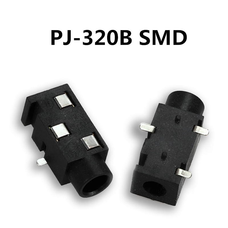 10pcs Headphone jack 3.5mm PJ PJ313 PJ320 PJ325 PJ326 PJ327 PJ358 PJ392 PJ342 Audio and video female dual channel stereo jack: PJ320B  SMD
