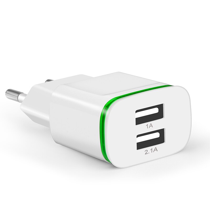 CinkeyPro 4 Ports USB Charger 5V/4A Smart Wall Adapter Mobile Phone Charging Data Device For iPhone iPad EU Plug: 2-Ports White