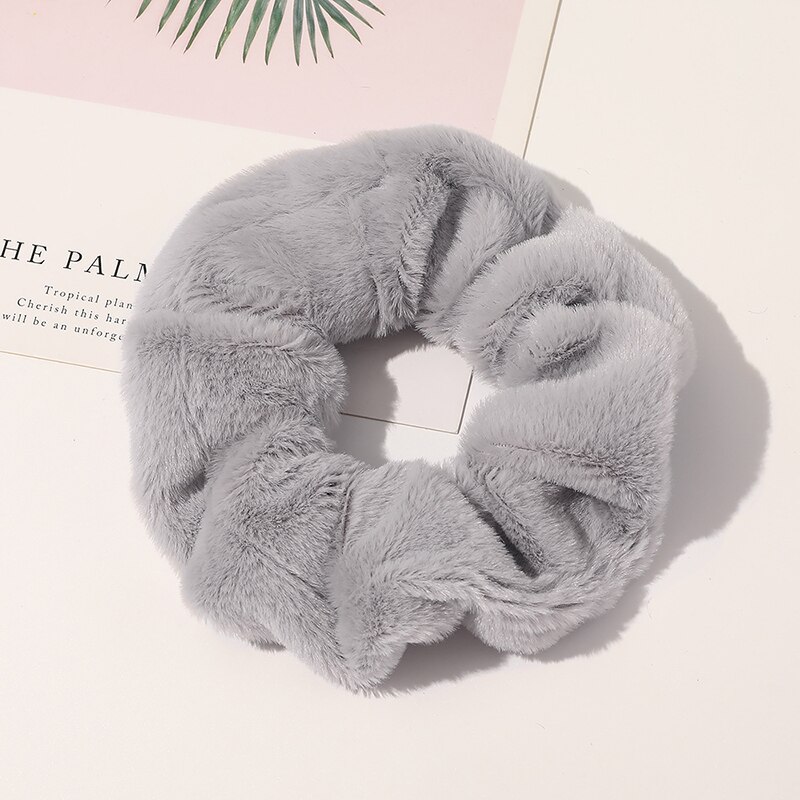 Winter Koe Kleur Haar Touw Vrouwen Fluwelen Chouchou Rubber Band Zachte Warme Elastische Haarbanden Kerstcadeaus Haaraccessoires: A4