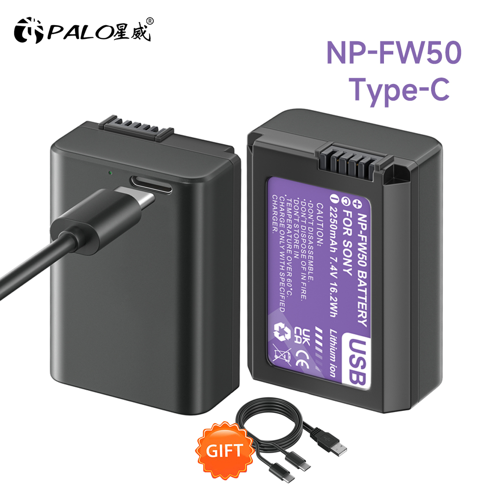 PALO tipo C NP-FW50 NPFW50 NP FW50 batería para Sony Alpha a6500 a6300 a6400 a6000 a6100 a5000 a3000 NEX-3 a7 7R a7R a7R II a7rii