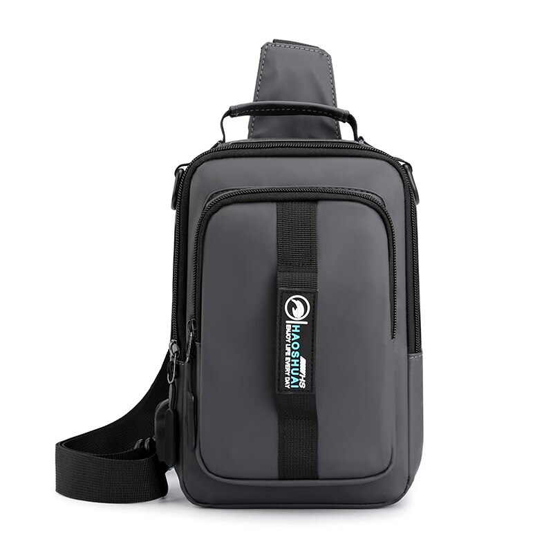 Casual Nylon Brief Mannen Borst Bag Multi-Functionele Outdoor Mannen Crossbody Tassen Waterdichte Schoudertassen Schooltas Portemonnees: 1100-9 Gray