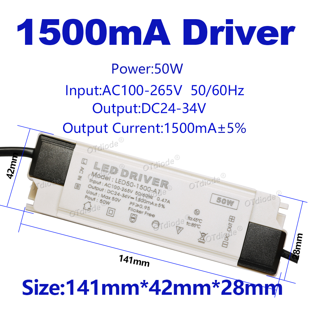 110V 220V 30W 36W 40W 50W LED-Treiber DC24-42V 700mA 750mA 900mA 1050mA 1200mA 1500mA flimmerfreie Stromversorgung Außenbeleuchtung: Grau / 380V