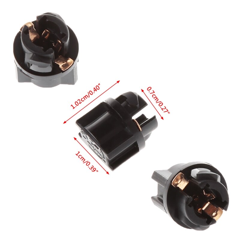10Pcs Lamp Auto Bulb Automotive Lightbulb 12V 1.2W T5 halogen bulbs T5 sockets 1XCF
