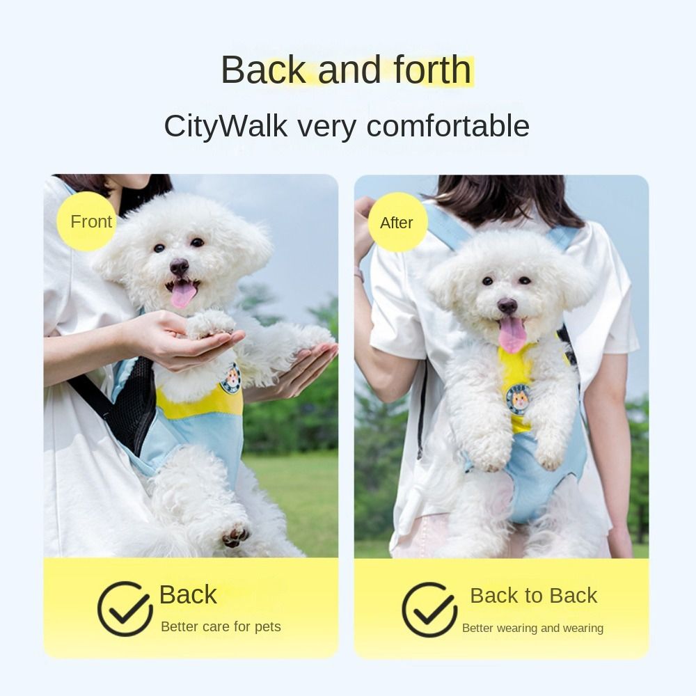 Mochila portátil para exteriores para perro y gato, mochila de transporte para mascotas, transpirable, frontal para el pecho, suministros para cachorros pequeños y medianos