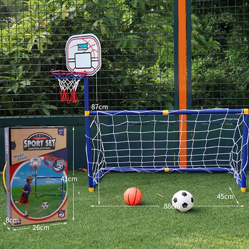 neue 2 in 1 draussen-Sport freundlicher freundlicher Basketball Band FußBall Ziel Jungen FußBall Spielzeug Mini Basketball Schulungen-Praxis spielzeug