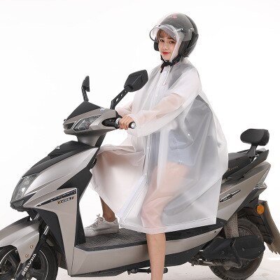 3 in 1 Raincoat Poncho Waterproof Multifunction Outdoor Rain Coat Shelter Mat Backpack Cover Travel Poncho for Cycling raincoat: Transparent / XL