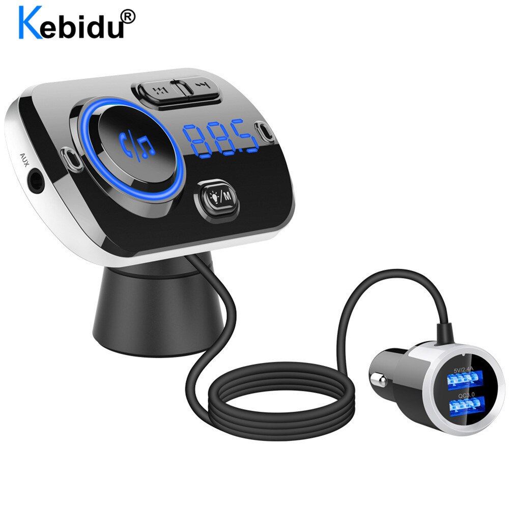 Usb Snel Opladen 3.0 Autolader Bluetooth Fm-zender MP3 Speler Draadloze Fm Radio Adapter Ondersteuning 2 Mobiele Telefoon Verbinding