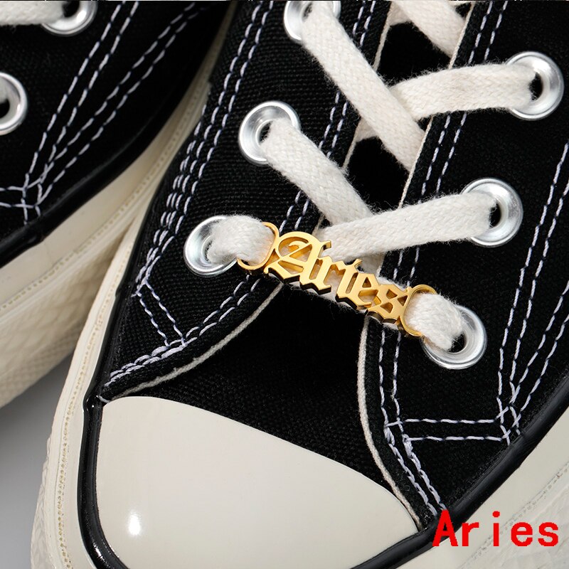 Nette Baby Mädchen Edelstahl Schuh Schnalle Sternzeichen Schuh Schnalle Für Frauen Männer Gold Schnürsenkel Tag Charme Schmuck Zubehör BFF: Aries