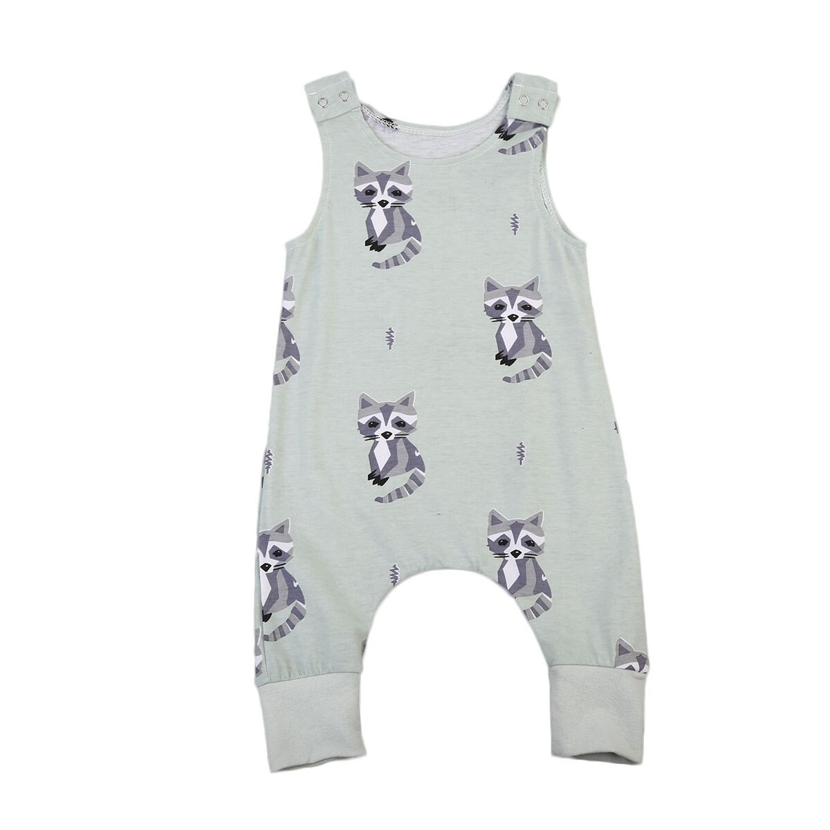 Pudcoco Cute Newborn Baby Boys Girls Racoon Romper Summer Sleeveless Clothes Jumpsuit Outfits Clothing