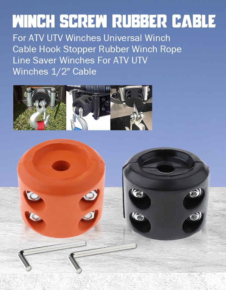 For ATV UTV Winches Universal Winch Cable Hook Stopper Rubber Winch Rope Line Saver Winches For ATV UTV Winches 1/2" Cable