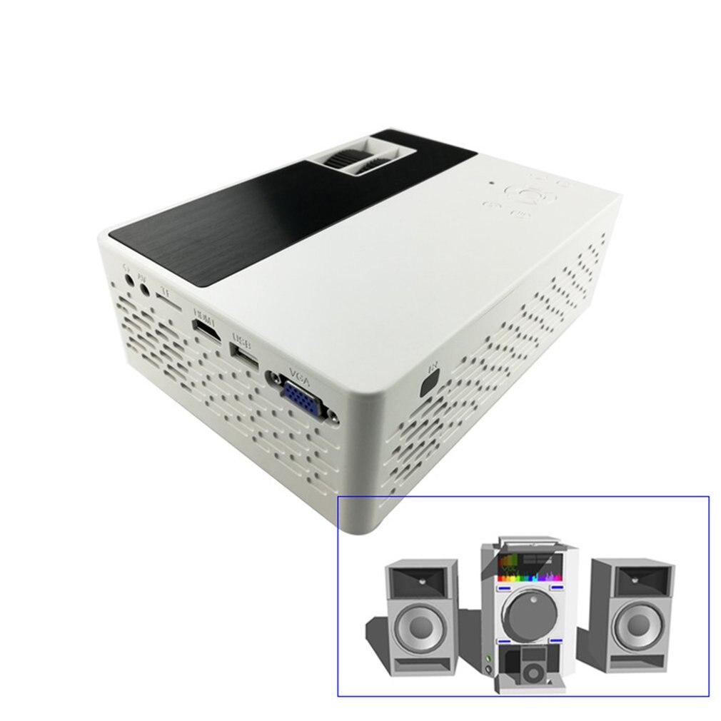 Mini Projector True Stereo Super Sense Sound Projector HD 1080P Home Projector Portable LED Projectors