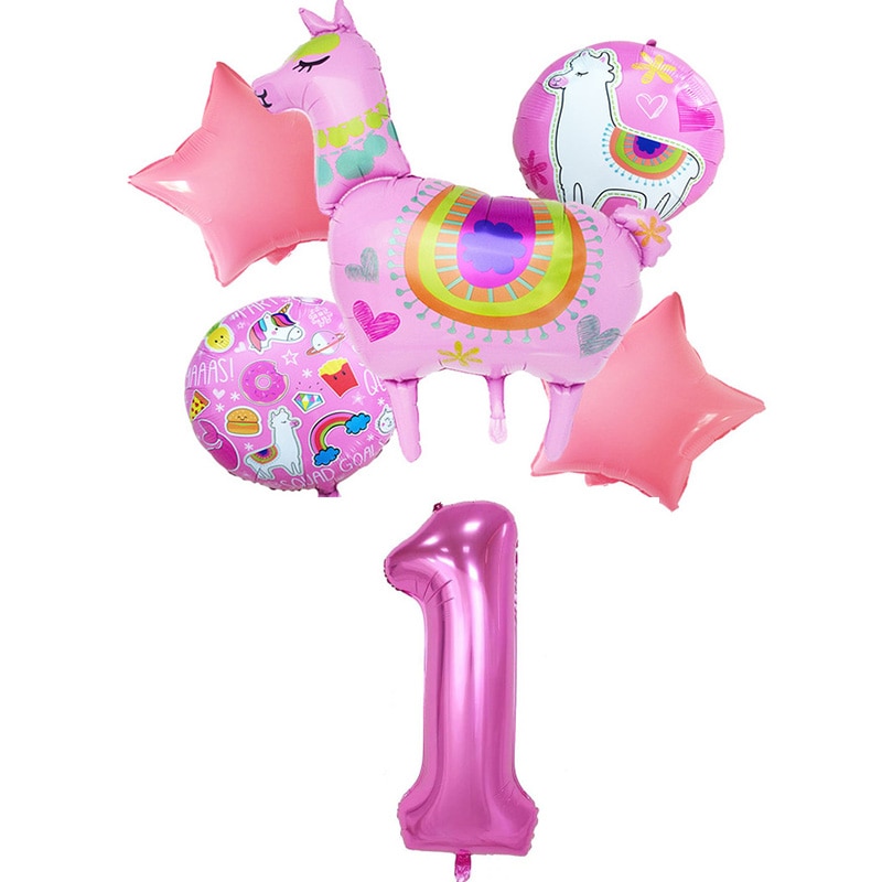 Cartoon Animal Alpaca Aluminium Foil Balloon Set cartoon animal llama balloons decoration Birthday Wedding favors balloons