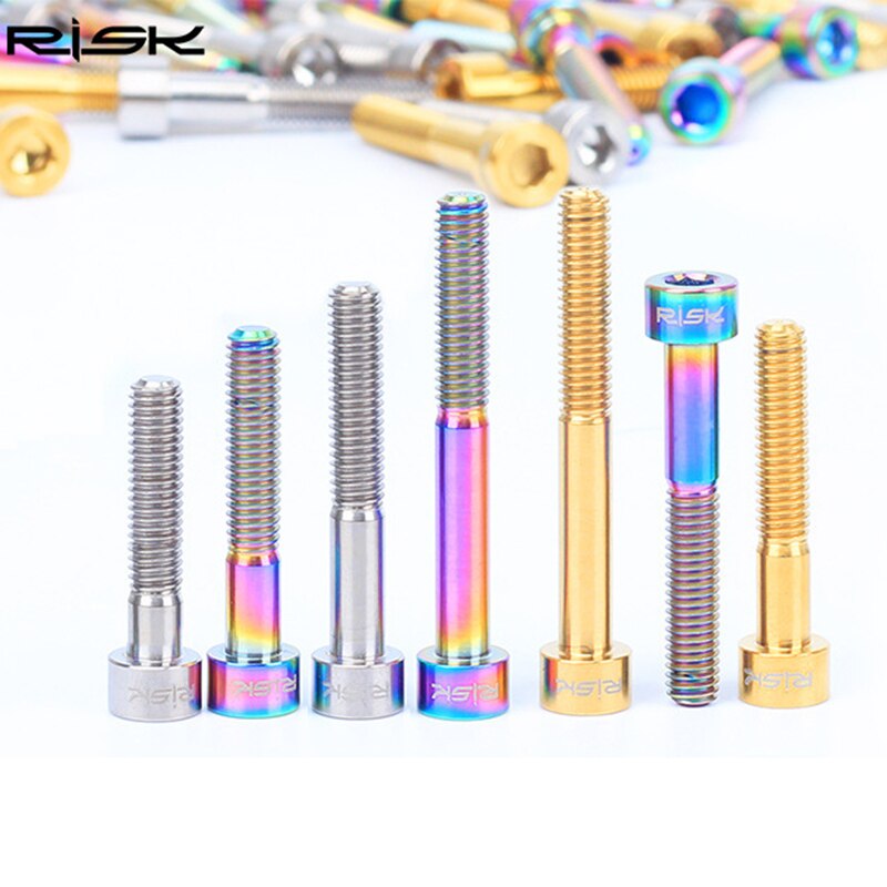 Risiko 1 stk  m6 x 30/35/40/50mm titan bolt for sykkel hodesett bolt 1 1/8 ti stamme hette bolt sykkel kolonne skrue sykkel hodesett deler