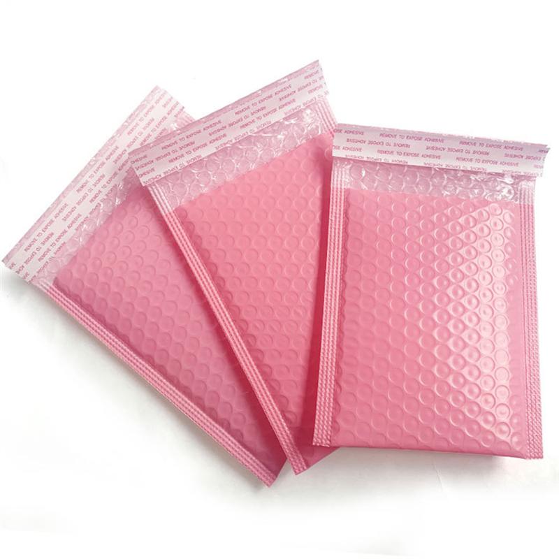 50pcs Practical Bubble Storage Bag Shockproof Express Packaging Bag Bubble Pouch for Home Shop Office (Pink, 15x11cm)
