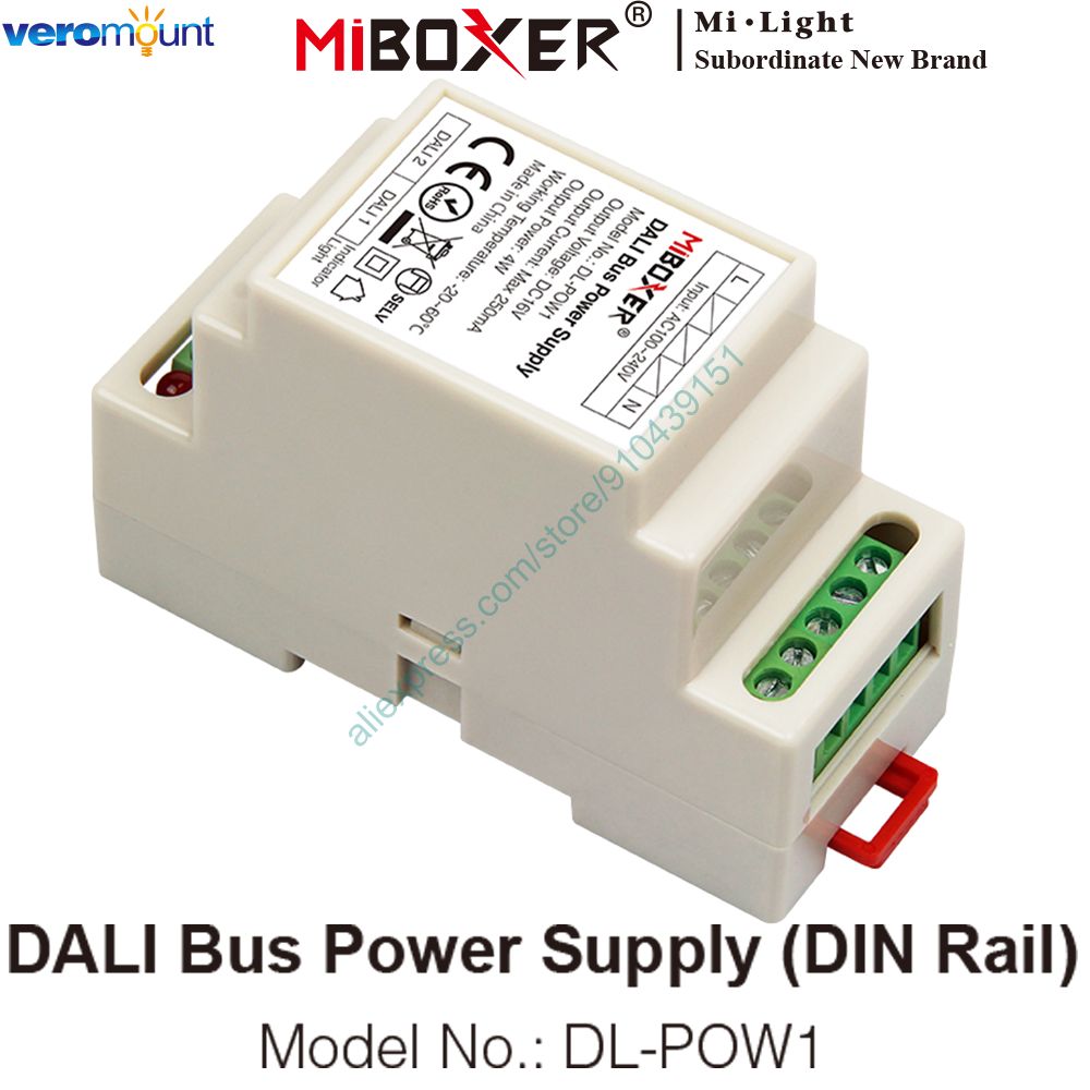 Miboxer dl-pow 1 dc16v din kisko dali väylä virtalähde 4w max 250ma led muuntaja  ac 110v 220v dali rgb cct led alasvalo