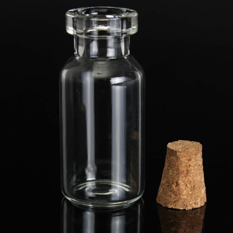 Botella pequeña con tapón de corcho, frasco pequeño de cristal transparente con mensaje de deseos, 16mm x 35mm, mini contenedores de 2ml, 5/10/25 Uds.