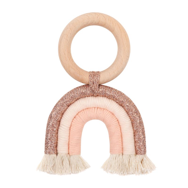 Christmas Baby Rainbow Teething Ring Safety Wooden Teether Baby Care Shower C6UF: Q154