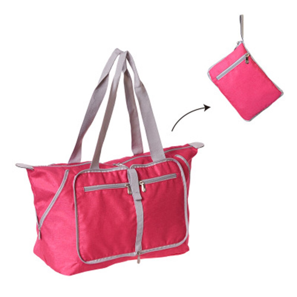 Sacs de voyage pliables en Nylon unisexe, grande capacité, sacs à main étanches pour femmes et hommes,: Rouge