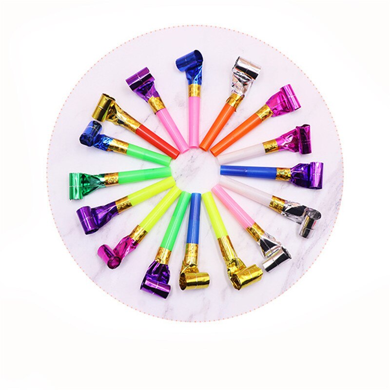 10 Pcs Plastic Noise Maker Little Blowout Whistle Children's Birthday Party Supplies