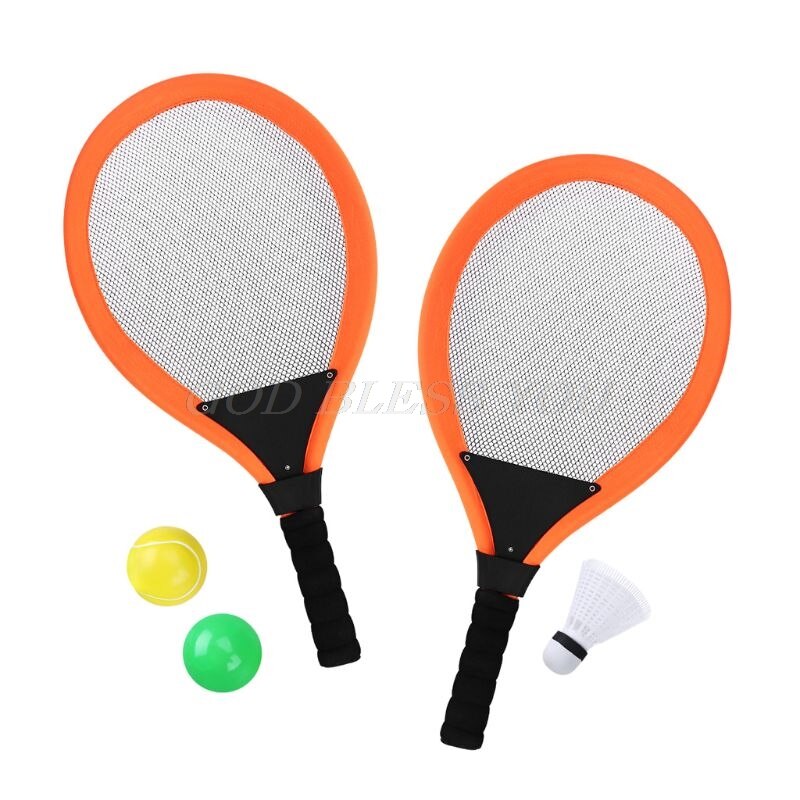 Los niños raqueta de Badminton tenis deporte al aire libre juguete luz peso raqueta con 3 bolas de bádminton para niños de la gota