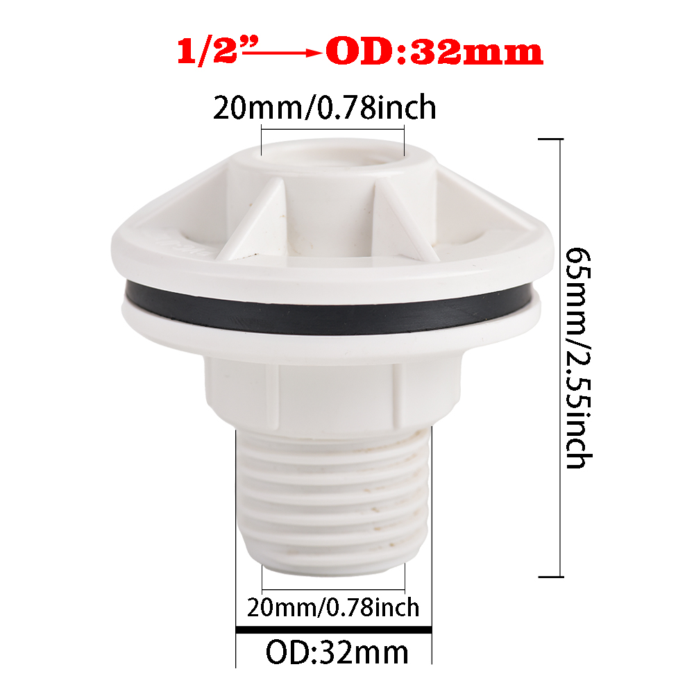 PVC Bulkhead Fitting Water Tank Replacement Spigot Drainage Faucet Connector for Rain Barrels Aquariums Ponds: Brown