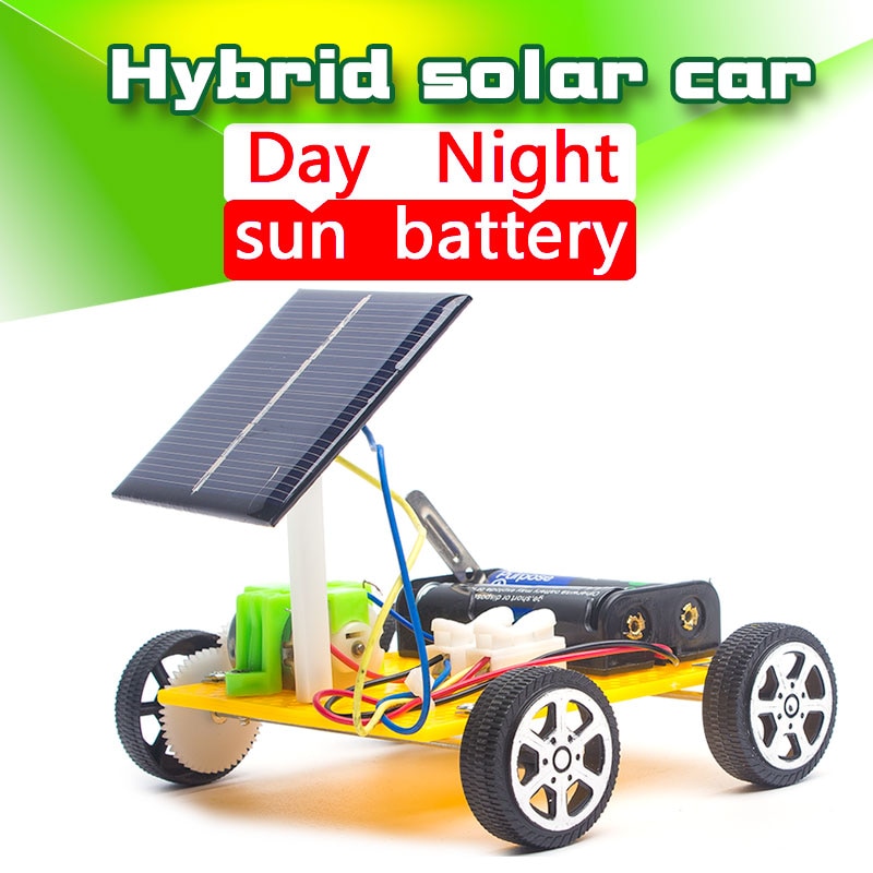 Solar Speelgoed Voor Kinderen 1 Set hybride Dubbele power Speelgoed DIY Auto Kit Kinderen Educatief Gadget Hobby Grappige