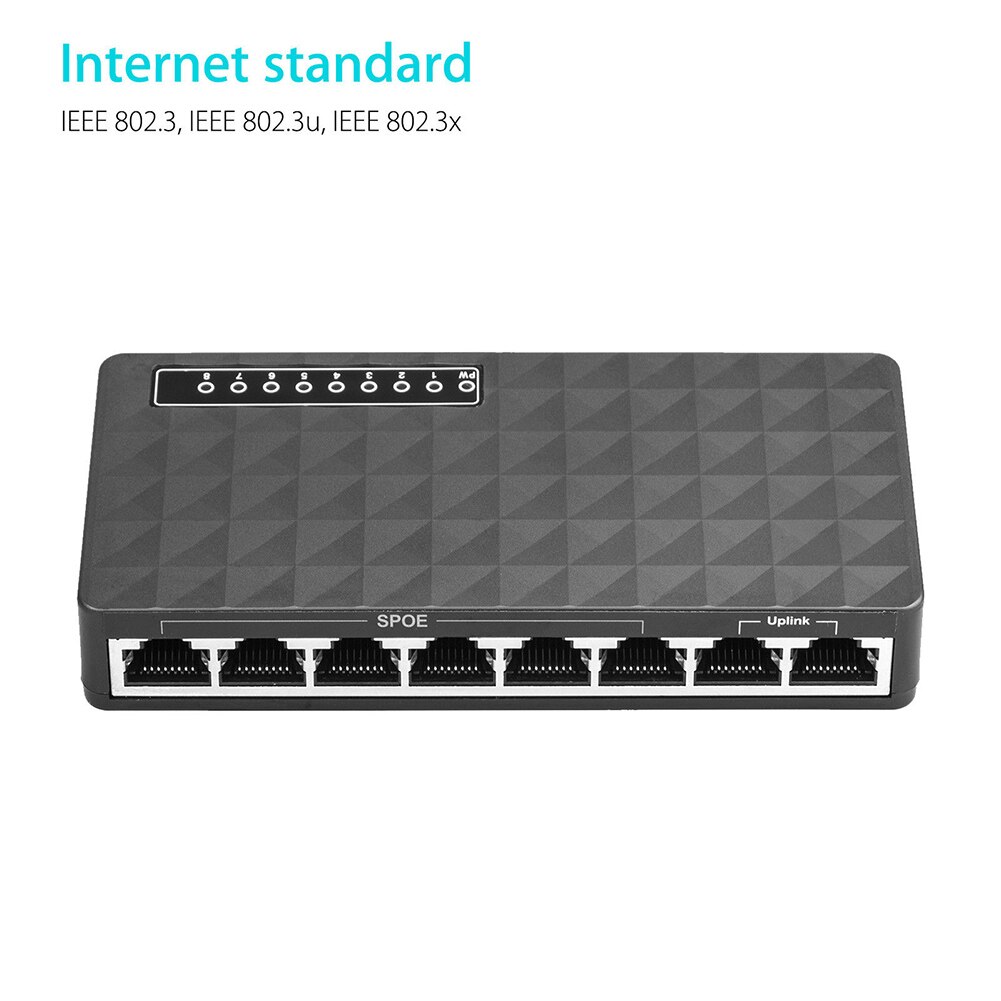 10/100 Mbps 8 Port Fast Ethernet LAN Desktop RJ45 Netwerken Switch Hub Adapter