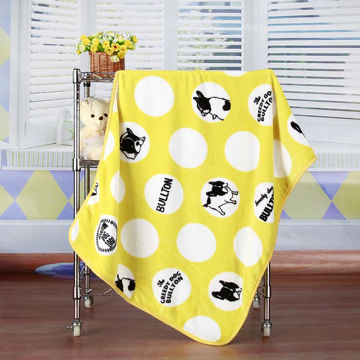 Zachte Fleece Hond Matten Bullterrier Bulldog Dekens Voor Bed Matten Huis Katten Honden Bed Deken Sofa Bed Cover: Yellow Bulldog