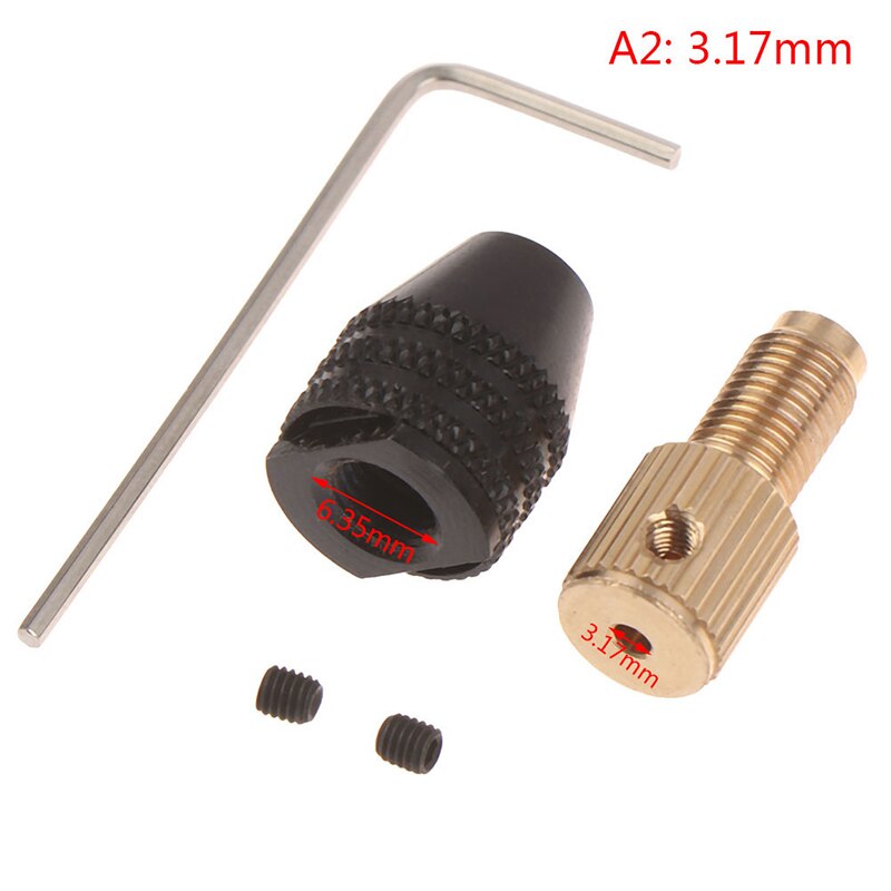 Elmotoraxel mini borrchuck fixtur 0.5-3.2 mm borr micro borr chuck sexkant borr chuck 2.3mm/3.17mm/ 5mm: 2