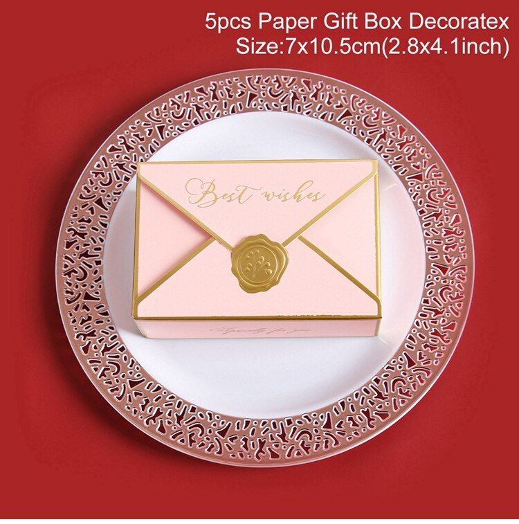 5PCS Envelope Shape Box Packaging Wedding Candy Boxes DIY Favors Birthday Party Decoration Kids Baby Shower Candy Bags: 2