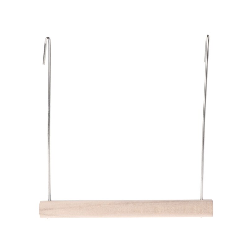 Pássaros de madeira natural poleiro papagaios pendurado balanço gaiola pingente brinquedos suporte: S