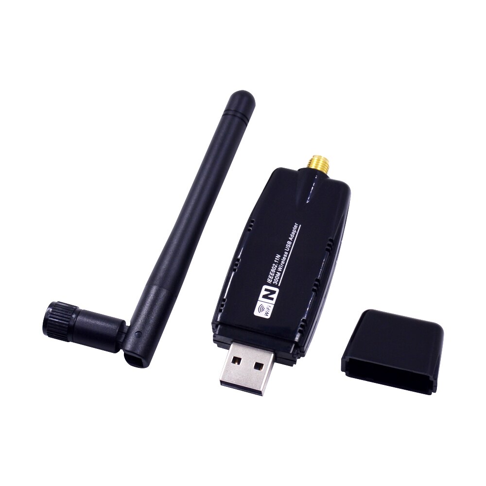 CHIPAL 300Mbps Wireless Network Card RTL8192 USB WiFi Adapter 802.11n Wi-Fi Receiver AP 3dBi Antenna for PC Windows Linux MAC