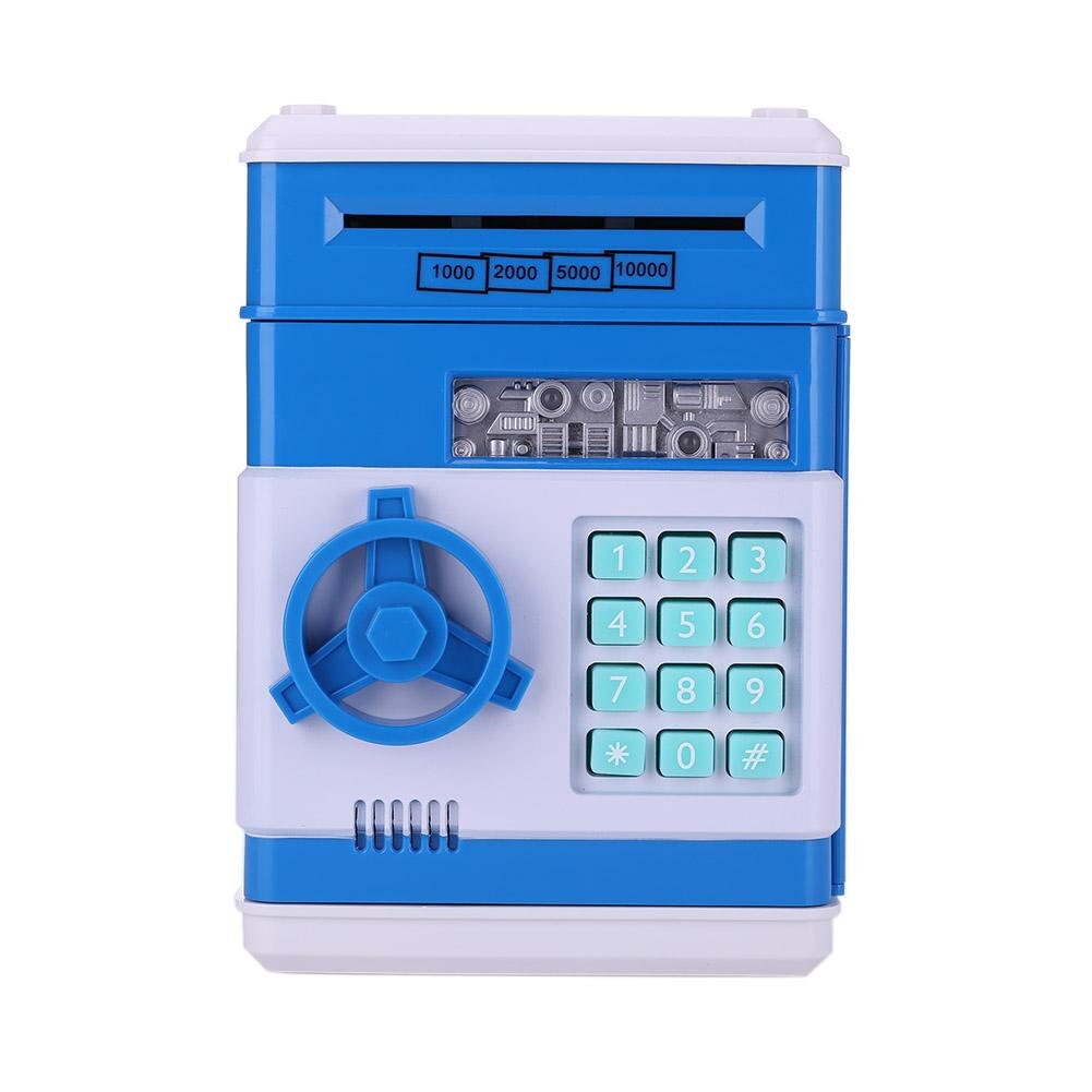 Kinderen Spaarpot Creatieve Elektronische Code Lock Smart Kinderen Automatische Tellen Veilig Cash Coin Automatische Storting Machine: Blauw