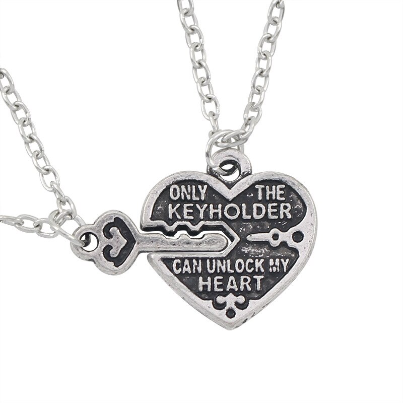 De de Corazón Roto colgante collar de mejores amigos para siempre empalme collar de Amistad rompecabezas gargantilla mujeres niñas: H6799-7x15mm