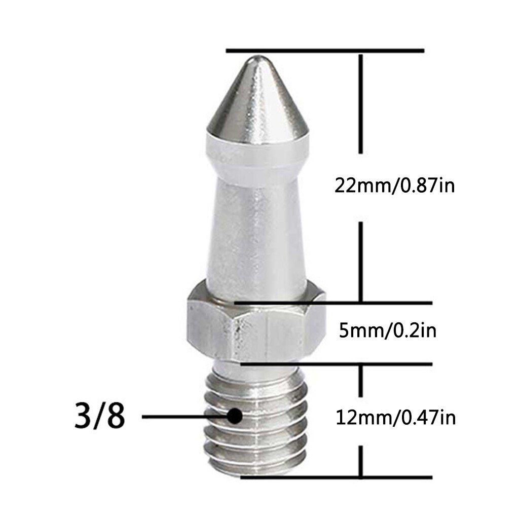2PCS Stainless Steel Tripod Spikes 3/8 1/4 M8 Camera Spike Monopod Foot Screw U1JA