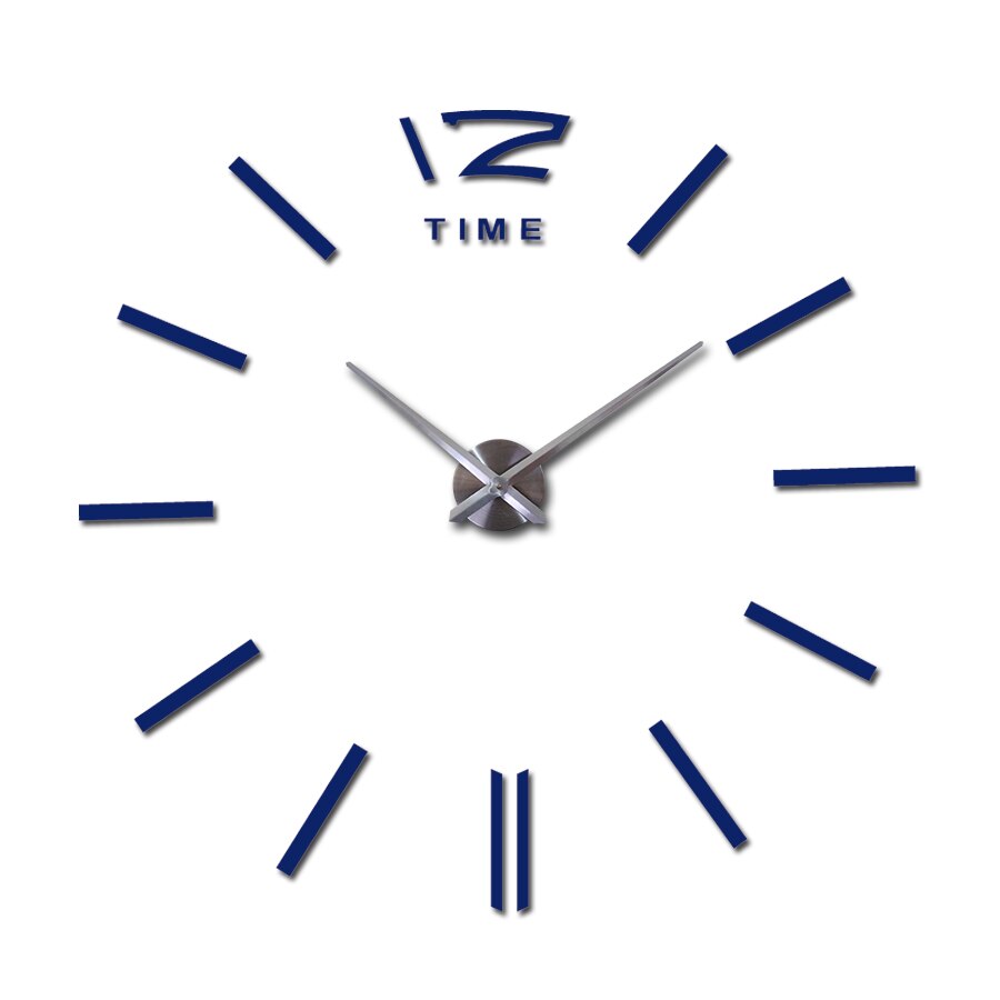 3d Real groß wanduhr eilte spiegel Zauberstab aufkleber diy wohnzimmer Heimat Dekor uhren Quarz wanduhren: Blau / 47Zoll